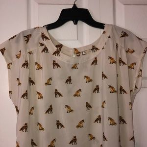 White fox T-shirt, size: large